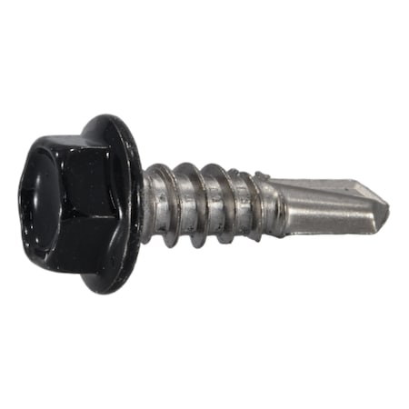 Midwest Fastener Self-Drilling Screw, #12 x 3/4 in, Painted Stainless Steel Flange Hex Head External Hex Drive, 8 PK 39608